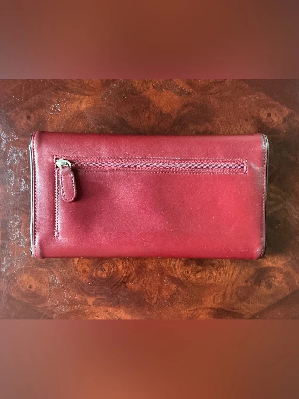 Coach Burgundy Leather Wallet Vintage with Matching Checkbook Cover